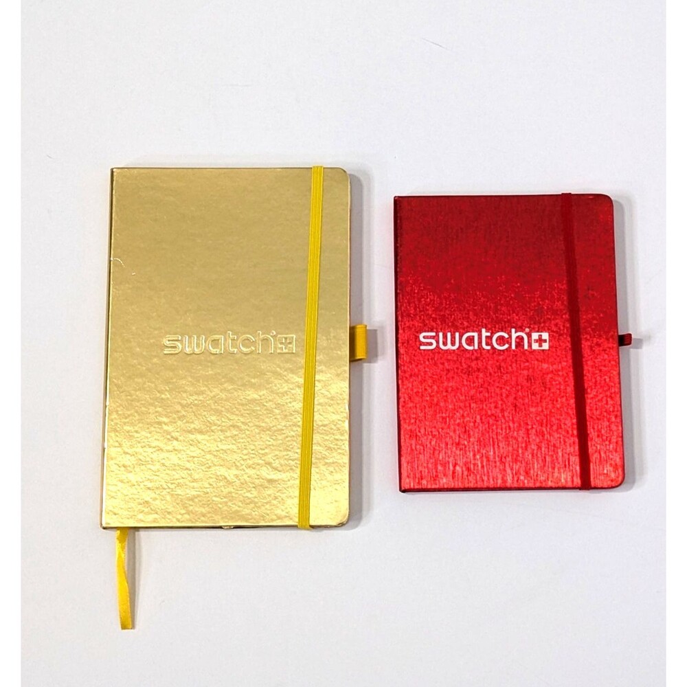 Swatch Promotional Giveaway Gold and Red Notebook Lot Lined Paper New